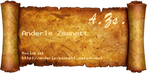 Anderle Zsanett névjegykártya